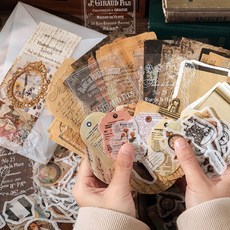 올리브파티 빈티지 감성 다꾸 스티커 메모지 배경지 200매 패키지 세트, 기억의흔적+명화모음집, 2세트