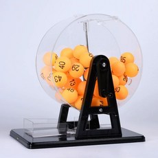 번호추첨기 공뽑기 경품 뽑는 오렌지 추첨공 로또 추첨기, 1개, 50 컬러풀 번호볼 1 - 50 포함