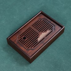 貓嶼 景物竹製茶盤儲水式茶臺功夫茶具茶海茶託盤 嵌入式大小號廠家直銷, 景物盛水茶盤小號, 1個