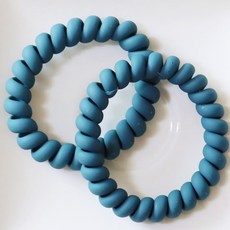 PVC 무광 꼬불이 머리끈 (미드나잇 블루) (10개 묶음), 10개 (낱개수량확인)