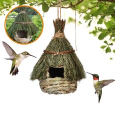 마켓피아 새장 지푸라기 새둥지 새집, 갈색(지붕형), 1개