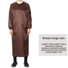 방수 내유성 긴 소매 앞치마 작업복 남여 산성 알칼리 애완 동물 미용실, 20 Coffee large