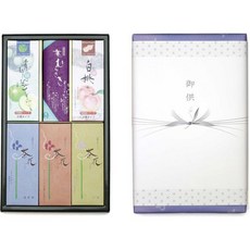 11837846 제사향 향 법당향 사찰향 절향 상중 위로 조의 선물 차화 5종 백단 외의 시 촛불 일본 제조 연기 적게 선물용 불단용 법요 일주기, 차꽃 5종 + 촛불 (포장 외부에 노리)