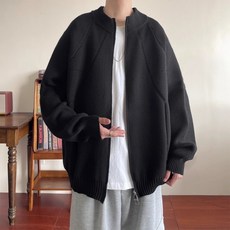 【癮品流行-YP】重磅衛衣 圓領大學T 長袖針織開衫外套 男士秋冬寬鬆立領毛衣夾克 情侶休閒上衣