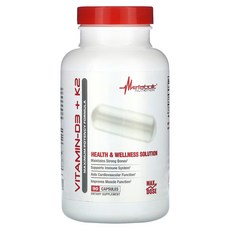 Metabolic Nutrition 비타민D3 + K2 캡슐 90정 Nutrition (메타볼릭 뉴트리션), Metabolic Nutrition, 비타민D3 + K, 1개