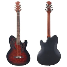 재고 라운드 백 6 현 어쿠스틱 기타 38 인치 포크 블랙 라 고광택 결함, 01 38인치, 01 China Mainland, 02 Model 3 Red