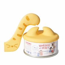 푸뜨 반려동물 캔 스푼 겸용 캔오프너 습식 건식 사료 급여용 고양이 사료 스쿱, 1개, 옐로우