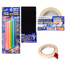 GodHand 神之手 壓克力雙面打磨棒 砂紙 專用雙面膠帶 鋼彈模型 打磨板 打磨器 15mm, 1個, NY4 布質砂紙