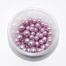 아크릴 진주 [무구멍] 컬러 비즈 공예 재료, A3068. 보라, 1세트, 8mm