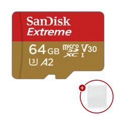 샌디스크 마이크로SD카드 Extreme 익스트림 SDSQXA + SD카드 케이스, 1개, 64GB