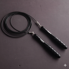 투도 와이어줄넘기 선수용 크로스핏 헬스 복싱 다이어트 어린이 성인, 핸들 + Black, 1개