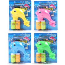 쥬크박스 돌고래 수동버블건 4종 세트, 노랑 + 블루 + 연두 + 핑크, 1세트