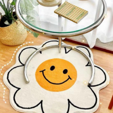 인테리어 꽃 발 매트 미끄럼 스마일 발 매트 거실 주방