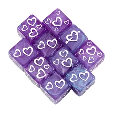 10pcs D6 주사위 세트 독특한 잎/꽃/연인 심장/다이아몬드 패턴 파티 엔터테인먼트, 03 03