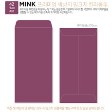 53색상 색지봉투 편지 카드 감사 답례 바우처 티켓 용돈 헌금 고급컬러봉투 규격형 100매, 42 자주