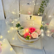 러블리팜 비누꽃 감사장 반전 플라워 박스 카네이션믹스, 핑크, 1개