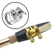 색소폰 리가춰 클라리넷 마우스피스 조리개 리드 고정 클램프, 1개, 스텝에이 골드 BL08136