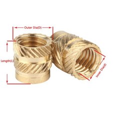 Seleadlab 50/100/200pcs M3 3x5x4 스레드 인서트 3D 프린터 용 널링 황동 삽입 너트 Voron 2.4 Trident, 03 50pcs, 01 M3xD5xL4