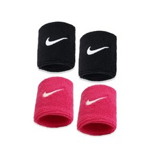 나이키 스우시 클래식 손목밴드, 블랙+비비드핑크, 4개