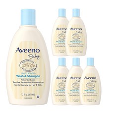 아비노베이비 워시 & 샴푸 내추럴 오트 추출물 은은한 향, 354ml, 6개