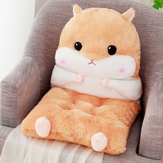 可愛倉鼠造型多功能坐墊 暖手枕 午睡枕 靠墊 棕色 禮物首選