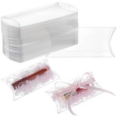 60개 PVC 플라스틱 베개모양 투명 선물 사탕 포장 상자 간식 선물상자 11.5x7x2.5cm