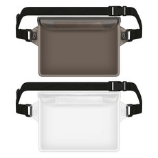 Easecos 2피스 방수 허리 파우치 비치 드라이 백 방수 재미있는 팩 폰 파우치 드라이 백 조절 가능한 허리 스트랩 포함 수영 세일링 러닝용 휴대폰 여권 지갑