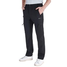 Clothin 남성용 단열 팬츠 플리스 안감 스노우 소프트쉘 방수 및 방풍 블랙 사이즈 S