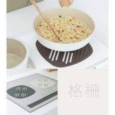 INCOC IH爐專用矽膠隔熱墊，防刮防滑防髒，IH爐電磁爐適用, 1個, 格柵款-黑色