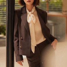 셀렙샵에디션 여성 더블 여밈 크롭 자켓 510752, BR