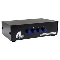 4 포트 AV 스위치 RCA 스위처 4 인 1 아웃 컴포지트 비디오 LR 오디오 선택기 박스 DVD STB 게임 콘솔용, 검은색, 1개