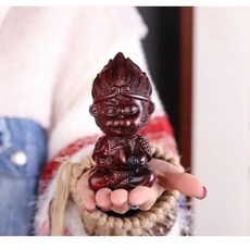 小葉紫檀卡通孫悟空擺件 木雕工藝品擺件, 原木色