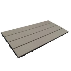 卡扣式木質地板 戶外陽台庭院 DIY木紋防滑耐磨地板, 暖灰色, 1個