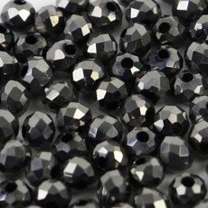 크리스탈 유리 론델컷 론델 비즈 3mm AB, 1세트, F0361. 블랙