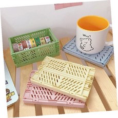 접이식 플라스틱 미니 보관함 책상 문구 악세사리 스티커 분류 칸막이 컬러 데스크, 1개, 화이트