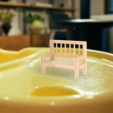 미니 하우스 벤치 인형 집 액세서리용 나무 의자 장식품 미니어처 룸 장식 작은 생활 공간, 1개, 기본