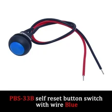 12mm 푸시 버튼 스위치 방수 소형 자동차 회로 와이어 스피커 전기 미니 보트 모양 라운드 라인 PBS-11B PBS-33b 전자 부품 액세서리 소스, [07] PBS-33B Self reset-b, PBS-33B Self reset-b