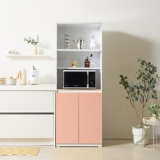 [엣지퍼니처]시티오 홈카페 600 키큰 하프형 수납장 E0, 핑크화이트