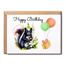 [ 956750 ] BMSDesigns 스컹크 인사말 카드 - 생일 12.7 x 17.8cm 동물 프린트 모던 스타일