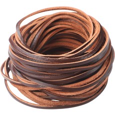 3mm 플랫 순정 가죽 코드 5야드 스트립 브레이딩 스로 주얼리 제작 가트링으죽 신발 레이스 정원 도구 장난감 직조 가방 DIY 공예 프로젝트다크 브라운에 매우 적합합니다, Dark Brown