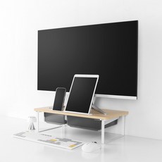 플레이기어 싱글 모니터 받침대 높이14cm 스마트폰 태블릿 거치대 겸용, 1개, 베이지 520G