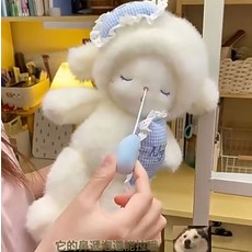 【萬人收藏】晚安小羊玩偶穿衣奶嘴小羊公仔毛絨玩具女孩生日禮物, 1個, 晚安瞌睡小羊【拉伸鼻涕】:33cm