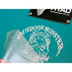 Hyggelig 小怪獸轉印貼紙 文青風格 露營裝飾 魔鬼氈適用 可愛圖案, 白色單色,大張-94x90mm, 1個