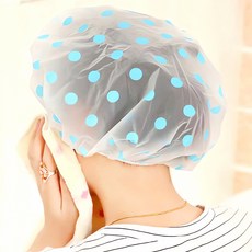 도트 방수 샤워캡 수영모 커버 모자 실리콘 위생 개인 용 화장품 목욕 아이디어