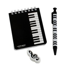 音樂主題文具組 筆記本 自動鉛筆 橡皮擦, 1個