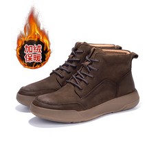 雙逸男士秋冬真皮刷毛保暖馬丁靴 頭層牛皮復古百搭時尚戶外中幫男鞋子