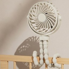 Niftynest 유모차선풍기 휴대용 문어발 집게 거치대 멀티팬 휴대용 미니 소형 문어발 탁상용 유모차 선풍기, 두유 베이지, T004