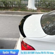 2012-2019 BMW 3시리즈 F30 F35 F80 M4 스타일 리어 트렁크 스포일러 윙 ABS 호환, 트렁크 White