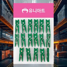 나무집게 소 초록 생일파티 포토집게 나무클립 폴라로이드꽂이 소품걸이 가랜드장식