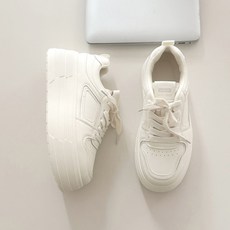 슈뿐 여성 플랫폼 레이스업 키높이 통굽 발편한 베이직 운동화(6cm)